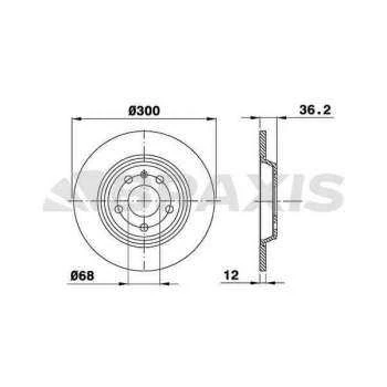 Vag Arka Fren Aynası Havalı Audı A4 A5 Q5 A6 A7 (300x12) 08>> - Braxıs Ae0103 ürün görseli