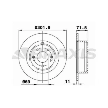 Hyundaı Arka Fren Disk Aynası Hyundaı Santafe 2006-> (302 11 9.4 69 71.4) - Braxıs Ad1025 ürün görseli