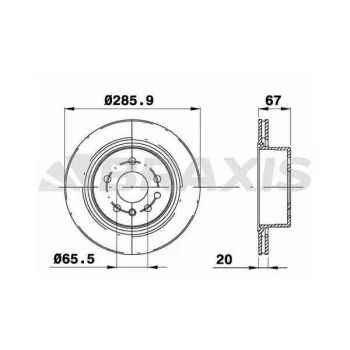 Opel Arka Fren Disk Aynası Havalı Omega B 2.6 V6 / 3.2 V6 09 / 00 07 / 03 Omega B Kombı 2.6 V6 / 3.2 V6 0 - Braxıs Ae0500 ürün görseli