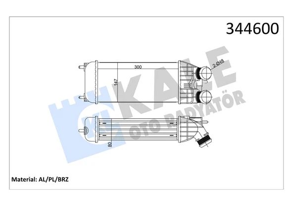 Psa Turbo İntercooler Radyatoru P301 P207 P208 P2008 Ds3 C Elysee S3 III C3 IV C4 Cactus C3 Picasso Dv6d - Kale 344600 ürün görseli