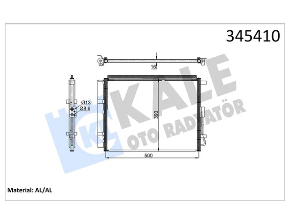 KLIMA RADYATORU KOMPLE HYUNDAI I30 1.6 T-GDI 2015-> KIA CEED PRO CEED 1.0 T-GDI 2015-> CERATO 1.6 20 - KALE 345410 - 1