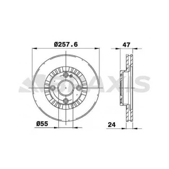 Mazda On Fren Disk Aynası Havalı 323 01>03 257x4 - Braxıs Ae0498 ürün görseli