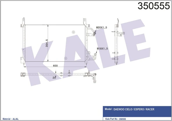 KLIMA RADYATORU DAEWOO ESPERO 96>00 - KALE 350555 - 1
