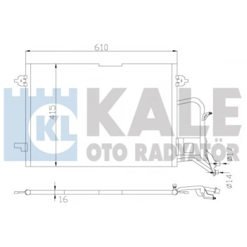 KLIMA RADYATORU (610×415×16) / (KONDANSER) PASSAT A4 1.9TDI 1.8 / 1.8T 97> - KALE 342935 - 1