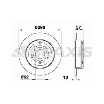 Toyota Arka Fren Disk Aynası Havalı Corolla 1.6 1.8 2.0 Verso D 4d 04>09 290×5 - Braxıs Ae0275 ürün görseli