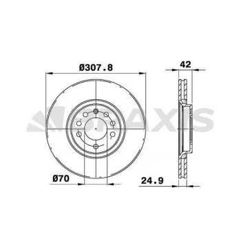 ON FREN DISK AYNASI (5 BIJON) ASTRA G / H ZAFIRA B CORSA D CORSA E ZAFIRA B ADAM - BRAXIS AE0062 - 1