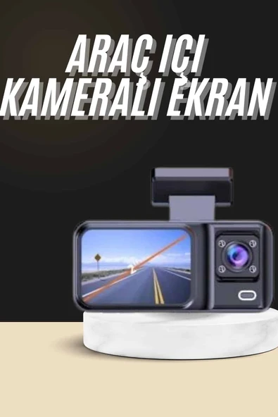 1080p Sürüş Kaydedici 2 İnç Araç Araba Ön İç Arka DVR IPS Ekran ürün görseli