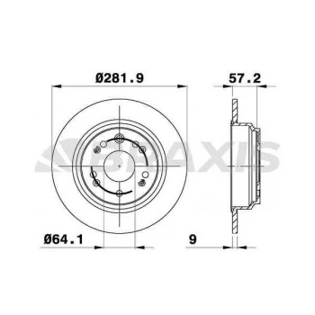 Honda Arka Fren Aynası Havalı Honda Accord 2.2 2.4 Ctdi 03-08 S2000 00-> (282x5) - Braxıs Ae0609 ürün görseli