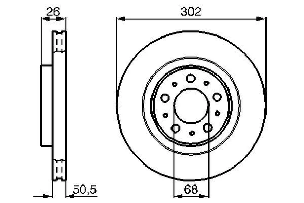 Volvo On Fren Disk Aynası Havalı Volvo  S70 96> V70 C70 98> 850 91> - Bosch 0986478454 ürün görseli