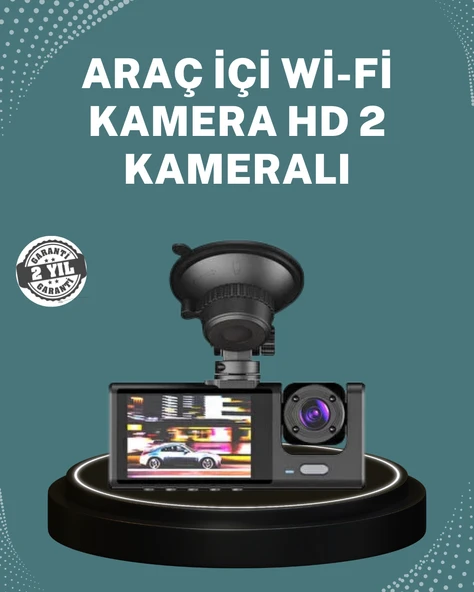 Gece Görüşlü DVR 3 Lensli Araç İçi Sürüş Kamerası Video Kaydedici - 1