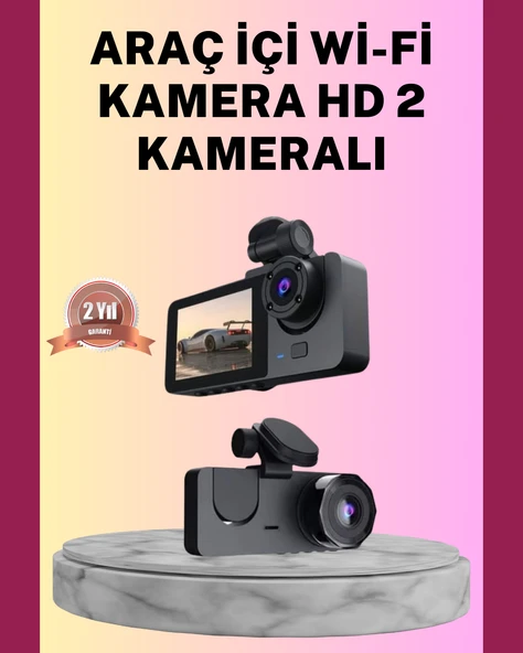 Yol Kayıt Araç Kamerası HD DVR 3 Kameralı 2.0in Ekranlı Ön İç Arka ürün görseli