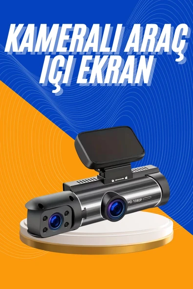 Araç Kamerası Black Box Çift Kameralı Ekranlı Full HD Sürüş Kamerası ürün görseli