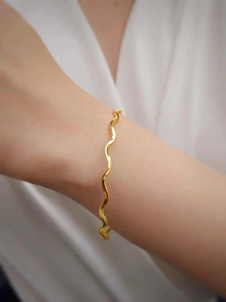 22 Ayar 10gr Zikzak Ajda İşçiliksiz Bilezik