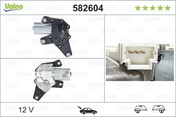 Renault Silecek Motoru (arka) Dacıa Sandero (06 / 08>10 / 12), Duster (03 / 10>) - Valeo 582604 - Resim 2