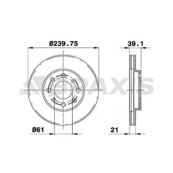 Honda On Fren Diski (aynası) Havalı Honda Jazz 2002-2008 City 2005-2010 (240x4) - Braxıs Ae0187 ürün görseli