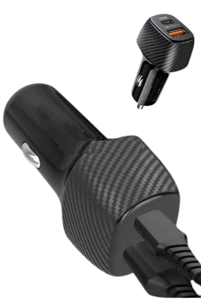 Hızlı Oto Şarj Cihazı 38W Çift Girişli HIzlı Şarj Oto Çakmaklık Type-C - 4