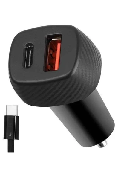 Araç İçi Şarj Cihazı 38W Güç Kapasiteli Type-C Girişli Araba Çakmaklık - 4