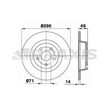 Psa Arka Fren Disk Aynası Expert Tepee Scudo III Jumpy III Expert III 1,6hdi 90 / 2,0hdi 120 / 2,0hdi 14 - Braxıs Ae0248 ürün görseli