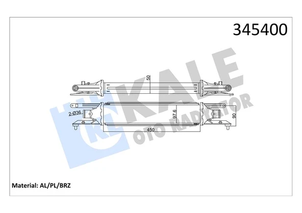 Fiat Turbo Radyatoru Grande Punto Mito 1,3 - Kale 345400 ürün görseli