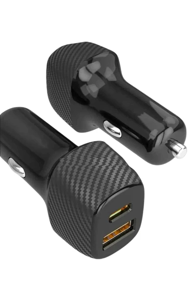 Araç İçi Şarj Cihazı 38W Güç Kapasiteli Type-C Girişli Araba Çakmaklık - 3