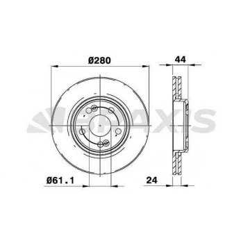 Renault On Fren Disk Aynası Havalı Laguna 1.6 / 2.0 16v 2.2dt 93 03 / 01>safrane 2.2dt 2.5 20v 2.5td 92 12 / - Braxıs Ae0156 ürün görseli
