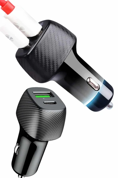 Araç İçi Şarj Cihazı 38W Güç Kapasiteli Type-C Girişli Araba Çakmaklık - 5