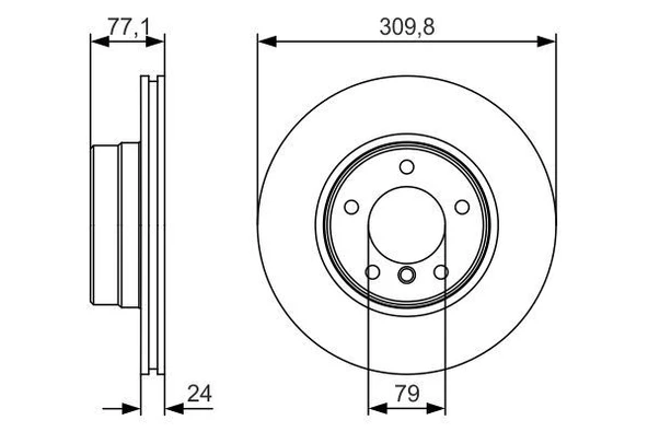 Bmw Fren Diski On Havalı Bmw E60 04>10 - Bosch 0986479s29 - Resim 1