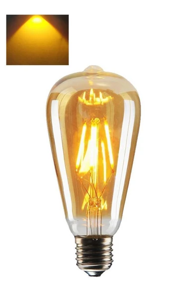 Cata CT-4350 4W (30W) Armut Rustik Ampul Amber 5 Adet Edison Ampul - Resim 3