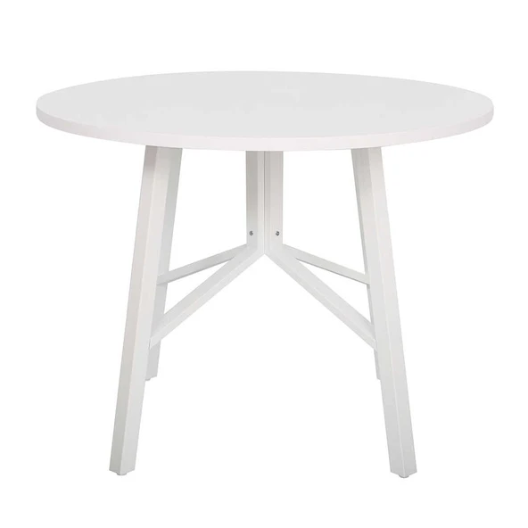 Round Yuvarlak Yemek Masası - Beyaz 110x110x76 cm - 3