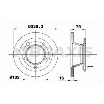 Mercedes On Fren Disk Aynası Mercedes Mb 100 2.0d 2.4d Minibus W631 88>94 - Braxıs Ad1049 ürün görseli