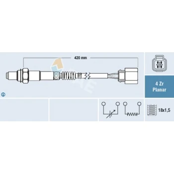 Hyundaı Oksıjen Sensoru Accent 2000> Era 1,6 2006> Elantra 2000> Ustte Olan - Fae 77288 ürün görseli