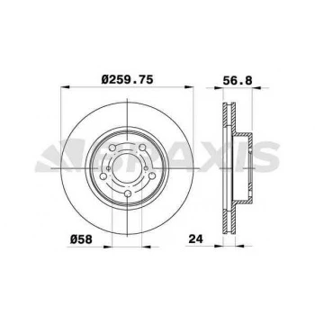 Subaru Fren Aynası On Havalı Subaru İmpreza 4x4 98-10 Legacy 94-03 (260x5) - Braxıs Ae0450 ürün görseli