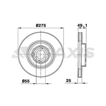 ON FREN DISKI (AYNASI) HAVALI TOYOTA COROLLA 1.4 D4D 2003-2007 (275X4) - BRAXIS AE0284 - 1