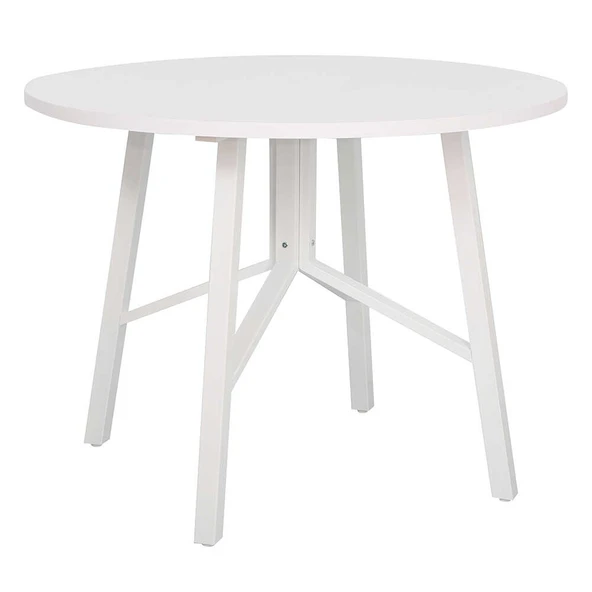 Round Yuvarlak Yemek Masası - Beyaz 110x110x76 cm - 4