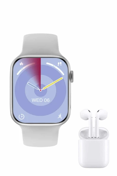 Yeni Nesil Akıllı Saat Ve Kulaklık Seti Gümüş Kasa Zarif Tasarım Çok Fonksiyonlu - Resim 4