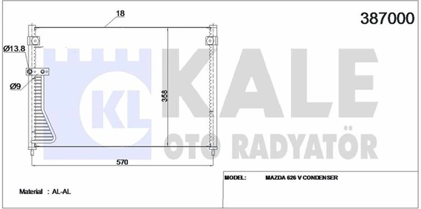 KLIMA RADYATORU  626 V 570×358×18 - KALE 387000 - 1