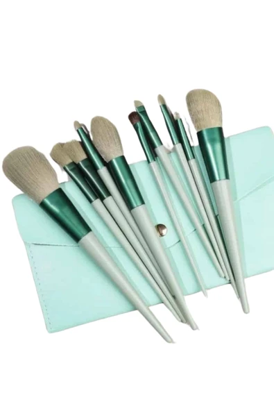 13 Parça Taşınabilir Kılıflı Profesyonel Makyaj Fırça Seti Pudra Allık Fondöten Fırçası - 3