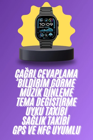 Ultra 3 Kordonlu Amoled Ekran Akıllı Saat Çok Fonksiyonlu Uyku ve Sağlık Takibi - Resim 2