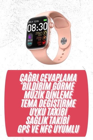 Akıllı Saat Bluetooth Bağlantılı Bluetooth Arama ve Sosyal Medya Bildirim Destekli - Resim 2