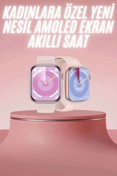 Kadınlara Özel Yeni Nesil Pembe Amoled Ekran Ultra Akıllı Saat 49MM ürün görseli