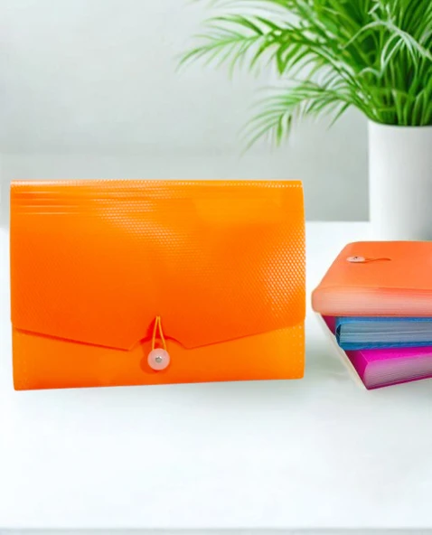 Körüklü Dosya 13 Bölümlü Cepli - Turuncu ürün görseli