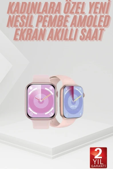 Pembe Akıllı Saat 49mm iOS & Android Uyumlu Arama Özellikli ürün görseli