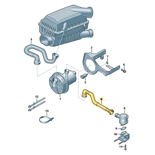 VW Bora 2002-2005 1.6 BFQ Sekonder Pompa Valf Borusu 06A131127L - 2