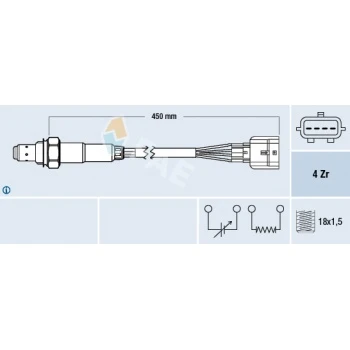 Renault Oksıjen Sensoru Clio II / III / IV Megane I / II / III Fluence Kango Laguna III - Fae 77469 - Resim 1