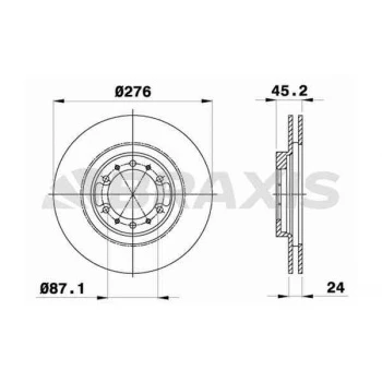 Mitsubıshı Ticarı On Fren Disk Aynası Havalı Mitsubıshı L200 92-07 4wd Pajero 90-> 3.0 3.5 V6 (276x6) - Braxıs Ae0218 ürün görseli