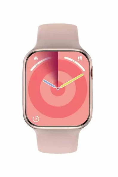 Pembe Akıllı Saat 49mm iOS & Android Uyumlu Arama Özellikli - Resim 5