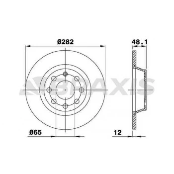 Vag Arka Fren Aynası Golf V Jetta Passat 1,4tsi / 1,6 / 2,0 16v 01 / 04 - Braxıs Ae0035 ürün görseli