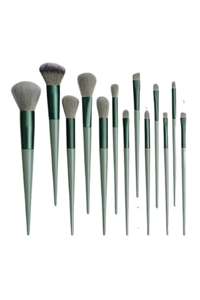 Dayanıklı Makyaj Fırçası Seti 13 Parça Yumuşak Kıllı Fırçalar Allık Fondöten Far Fırçası - 5