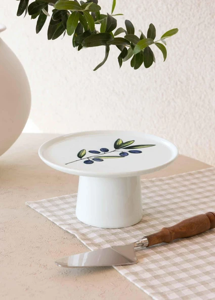 The Mia Olivos Ayaklı Servis Tabağı 10x19 cm - Resim 3