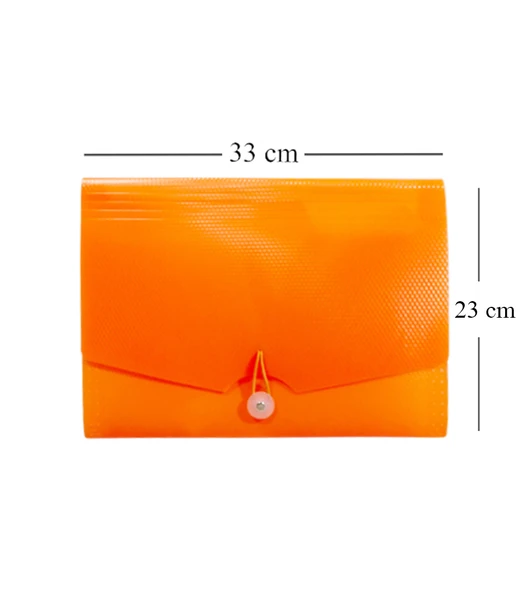 Körüklü Dosya 13 Bölümlü Cepli - Turuncu - Resim 4